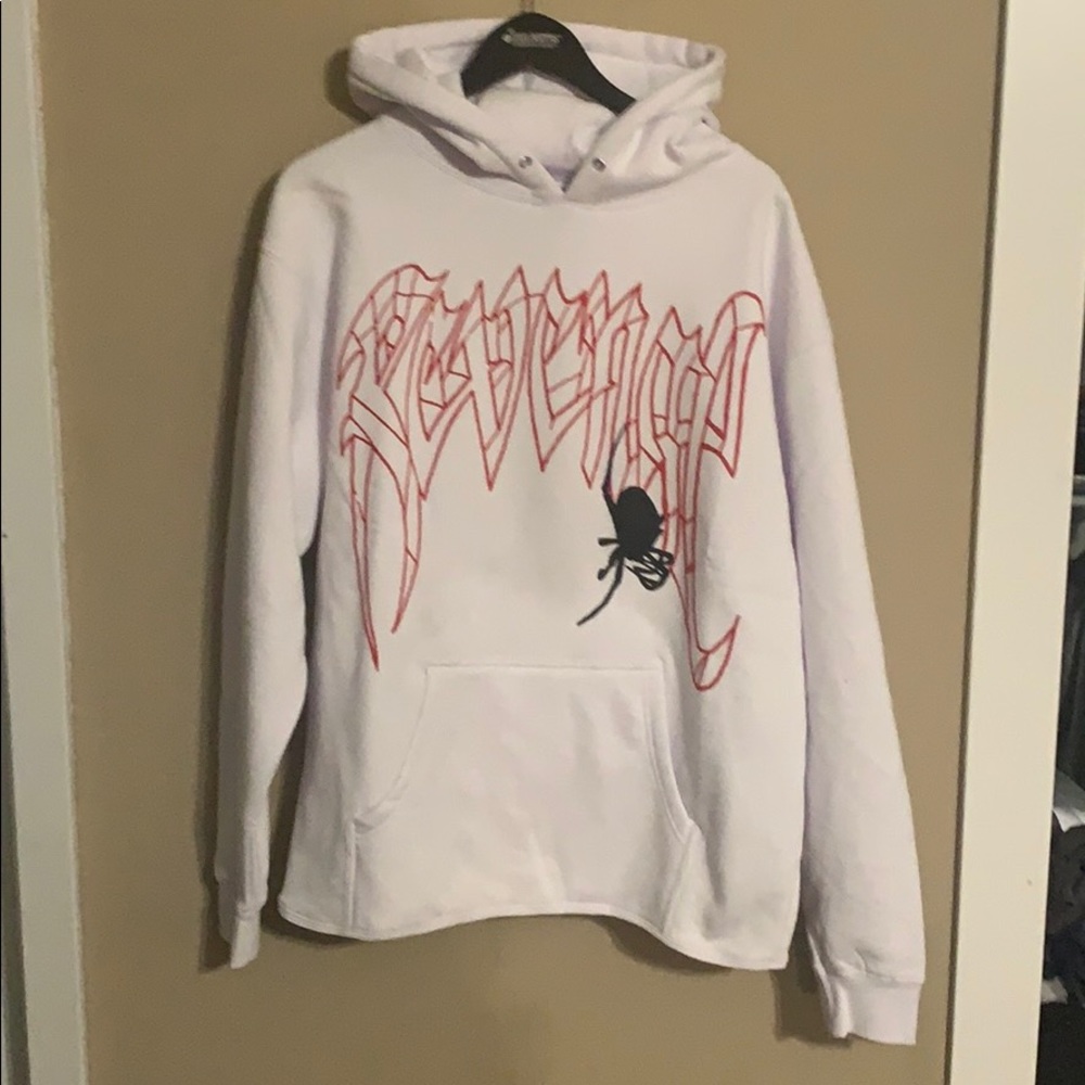 Large - REVENGE X king von white spider hoodie
